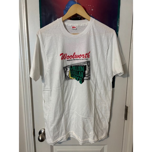 Hanes Other - Hanes Woolworth Million Dollar Days Men's T Shirt 70s Large White 100% Cotton